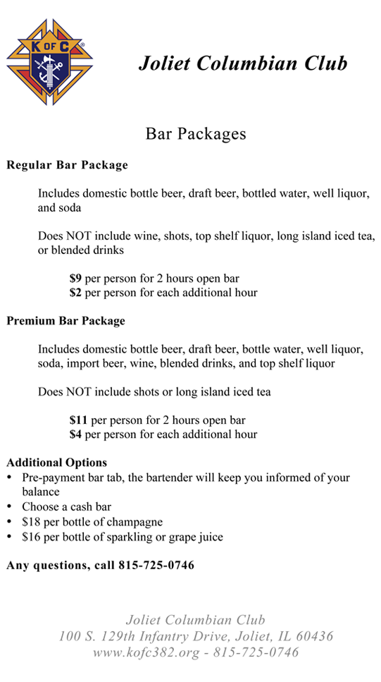 Bar Packages Bar Packages